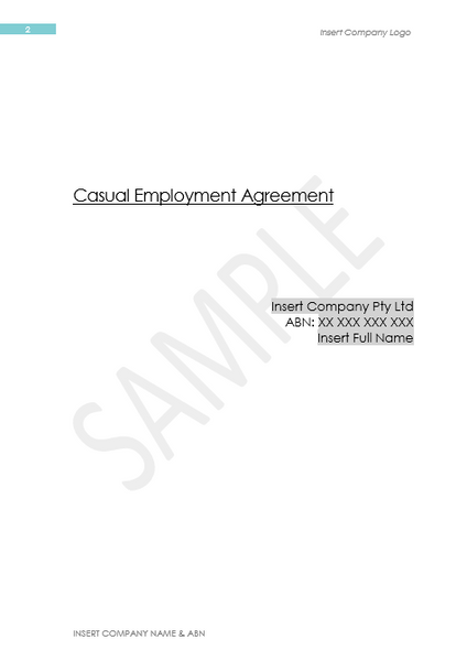 Casual Award-Covered Employment Contract